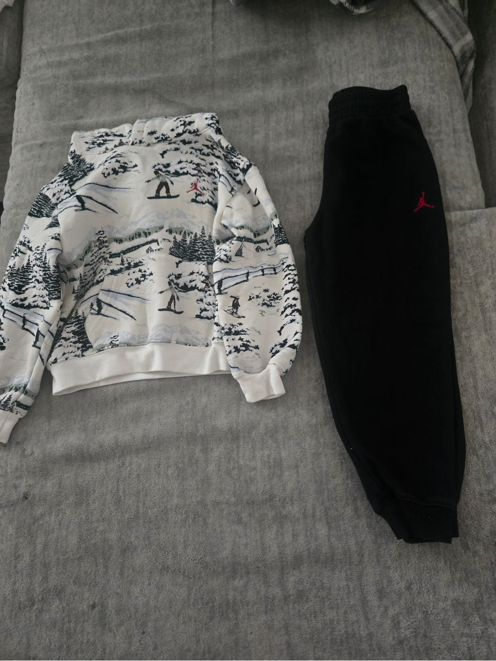 Jordan Kids Black Jogger Sweatpants with Red Jumpman Logo